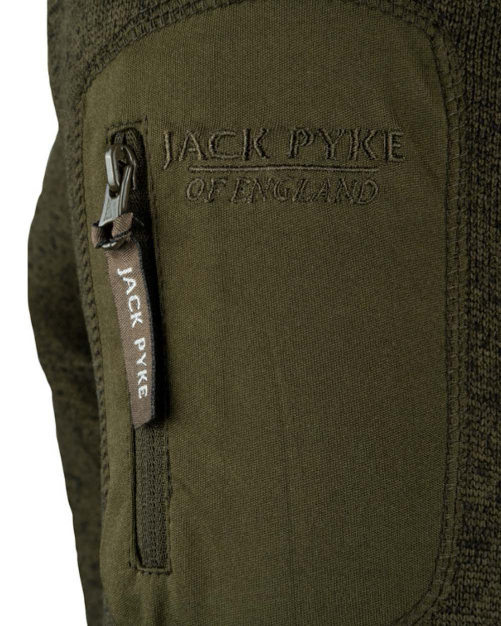 Green Fleck Coloured Jack Pyke Melange Quarter Zip Fleece On A White Background #colour_green-fleck