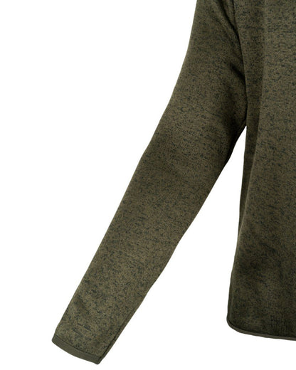 Green Fleck Coloured Jack Pyke Melange Quarter Zip Fleece On A White Background #colour_green-fleck