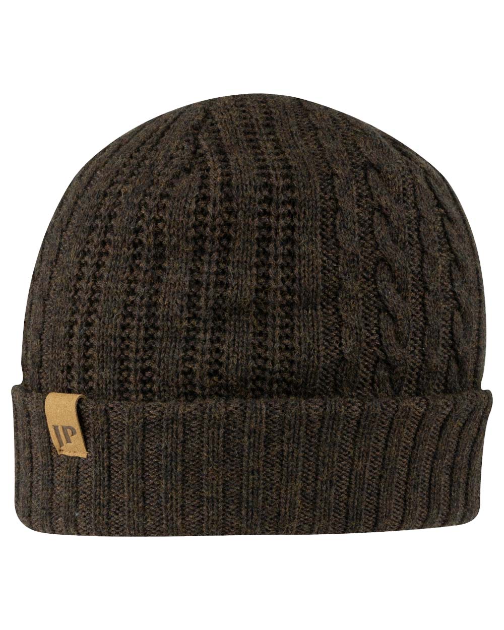 Brown coloured Jack Pyke Merino Wool Beanie on White Background #colour_brown