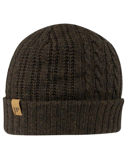 Brown coloured Jack Pyke Merino Wool Beanie on White Background #colour_brown