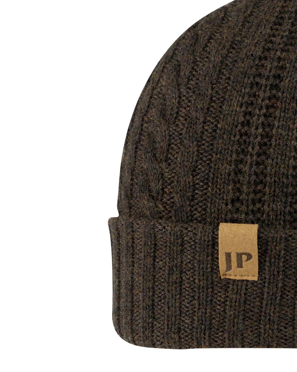 Brown coloured Jack Pyke Merino Wool Beanie on White Background #colour_brown