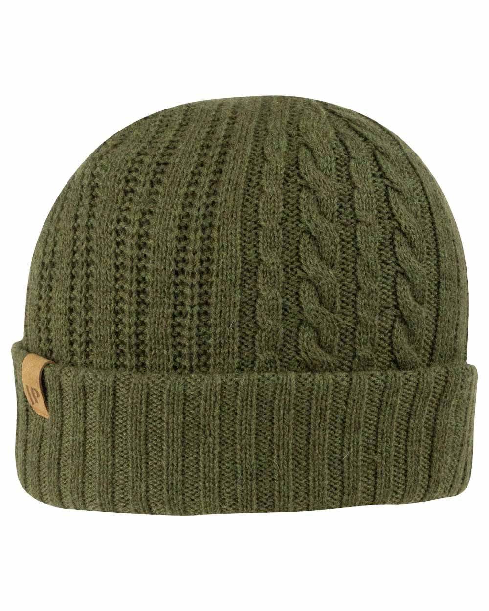 Green coloured Jack Pyke Merino Wool Beanie on White Background #colour_green