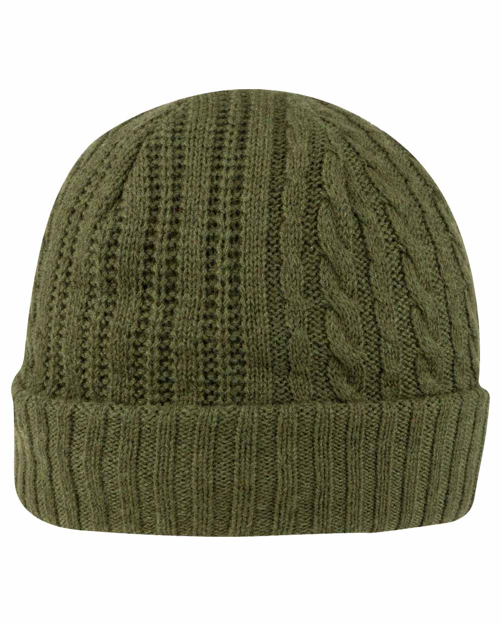 Green coloured Jack Pyke Merino Wool Beanie on White Background #colour_green