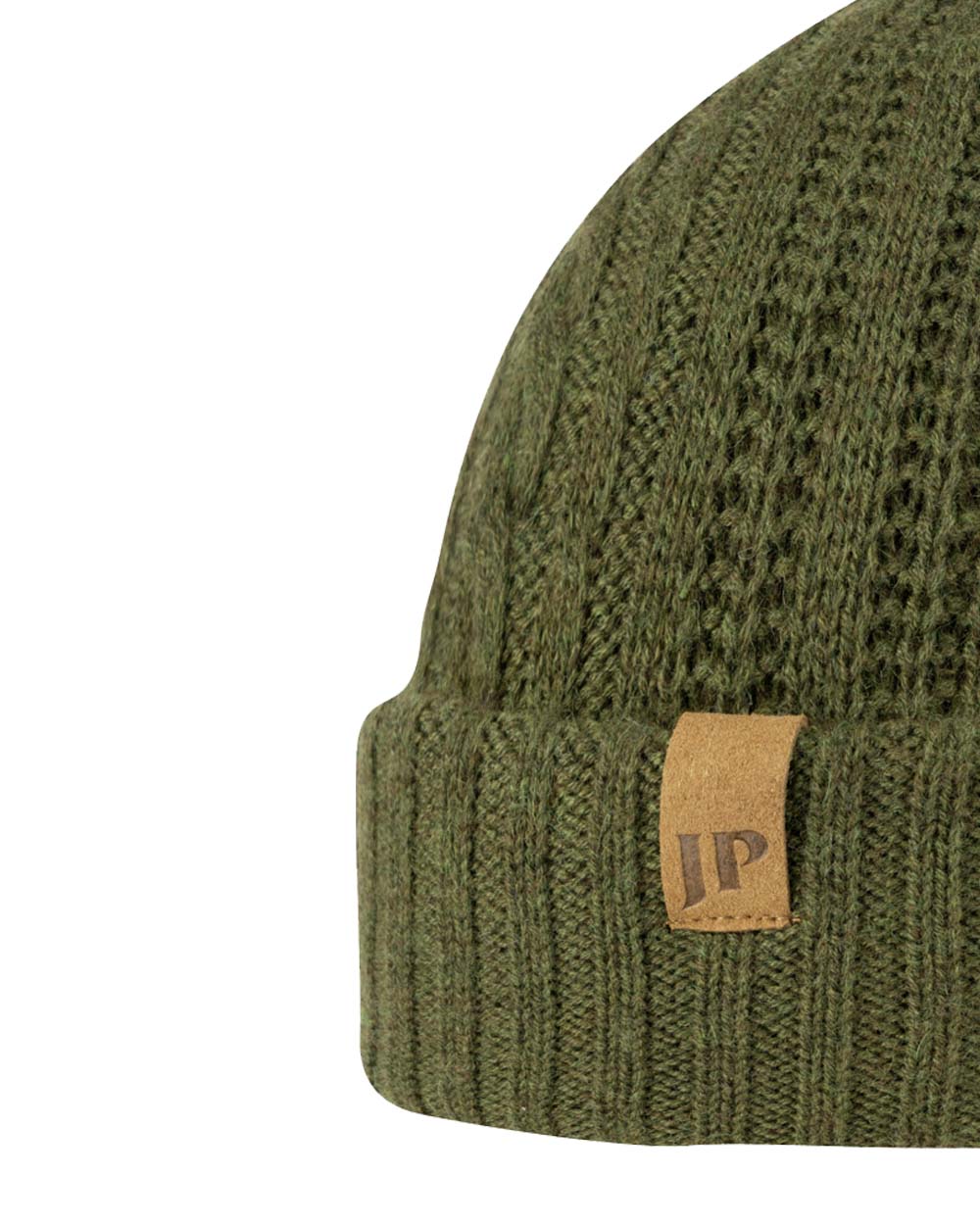 Green coloured Jack Pyke Merino Wool Beanie on White Background #colour_green