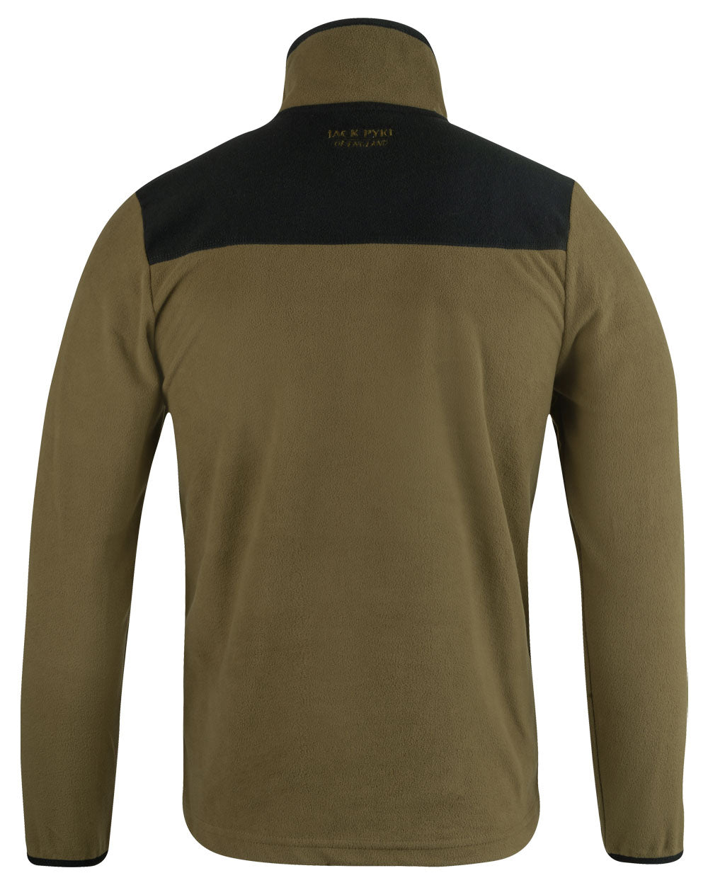 Dark Mustard coloured Jack Pyke Snap Neck Fleece Top on White Background #colour_dark-mustard