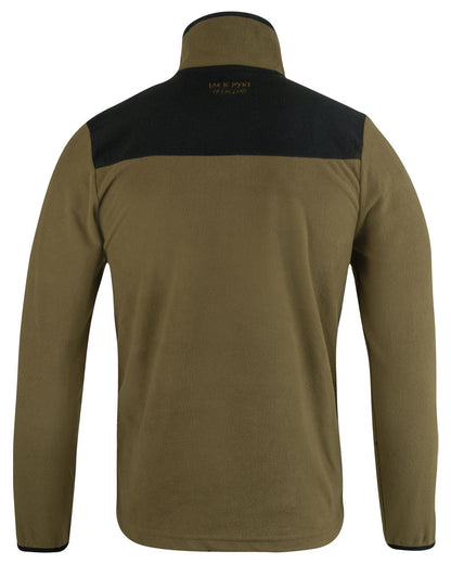 Dark Mustard coloured Jack Pyke Snap Neck Fleece Top on White Background #colour_dark-mustard