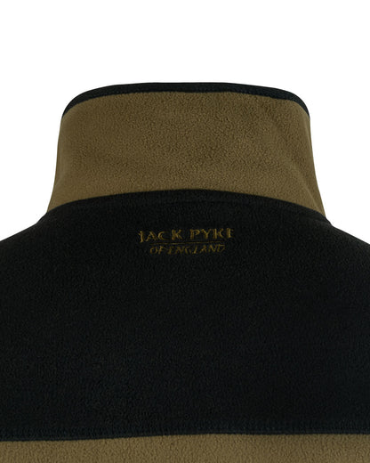 Dark Mustard coloured Jack Pyke Snap Neck Fleece Top on White Background #colour_dark-mustard