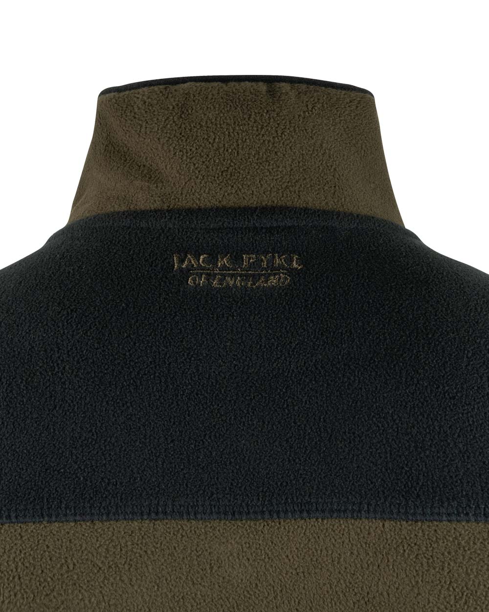 Dark Olive coloured Jack Pyke Snap Neck Fleece Top on White Background #colour_dark-olive
