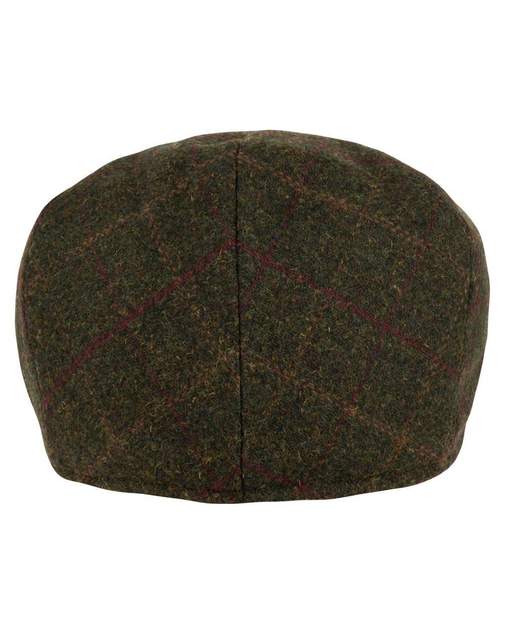Dark Olive Coloured Jack Pyke Wool Blend Tweed Flat Cap On A White Background #colour_dark-olive
