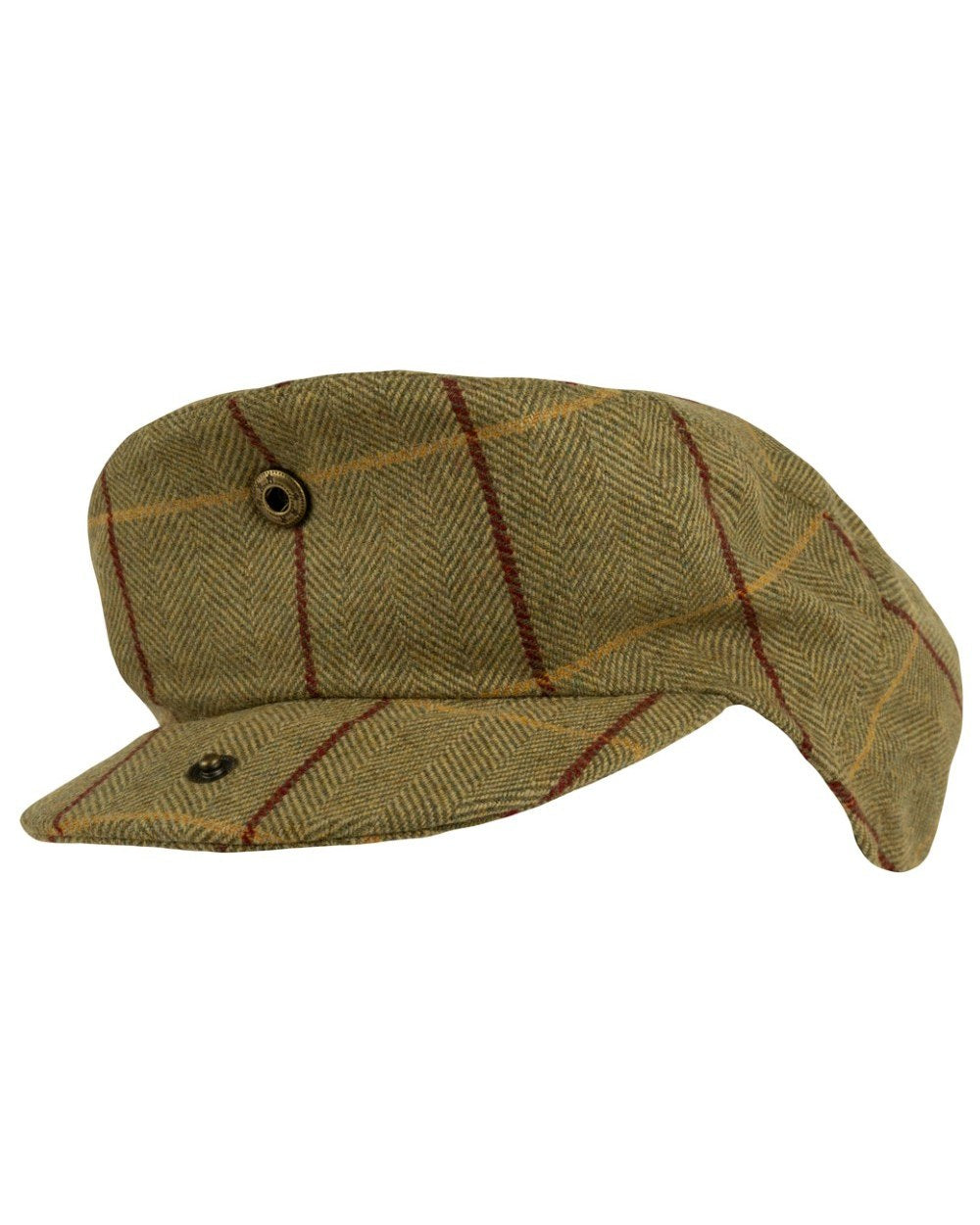 Tweed Green Coloured Jack Pyke Wool Blend Tweed Flat Cap On A White Background #colour_tweed-green