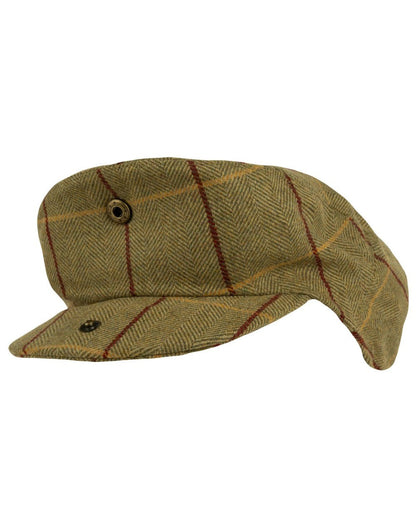 Tweed Green Coloured Jack Pyke Wool Blend Tweed Flat Cap On A White Background #colour_tweed-green