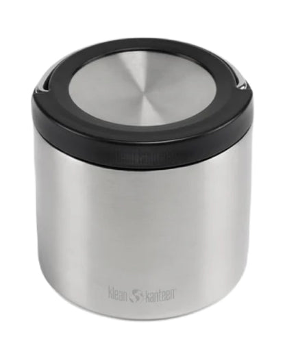 Brushed Stainless Coloured Klean Kanteen Insulated TKCanister On A White Background #colour_brushed-stainless