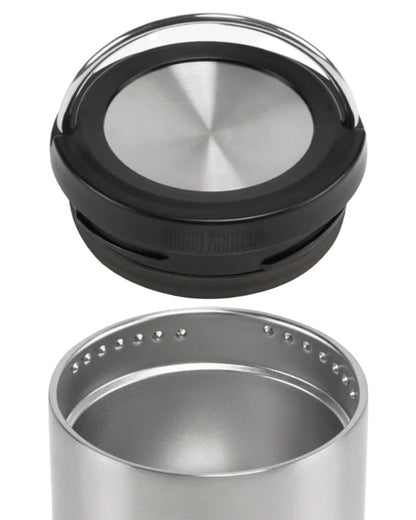 Brushed Stainless Coloured Klean Kanteen Insulated TKCanister On A White Background #colour_brushed-stainless