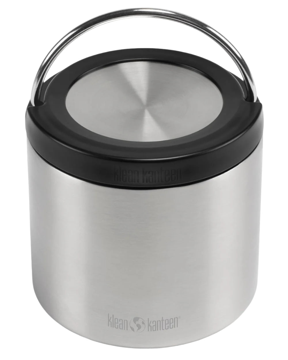 Brushed Stainless Coloured Klean Kanteen Insulated TKCanister On A White Background #colour_brushed-stainless