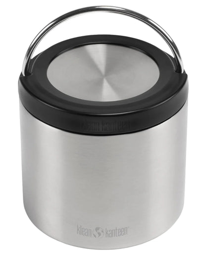 Brushed Stainless Coloured Klean Kanteen Insulated TKCanister On A White Background #colour_brushed-stainless