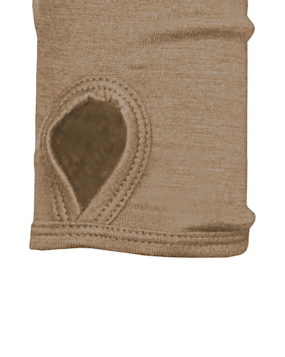 Sand coloured Laksen Shiell Ladies Long Sleeve T-Shirt Feature Close up on White background #colour_sand