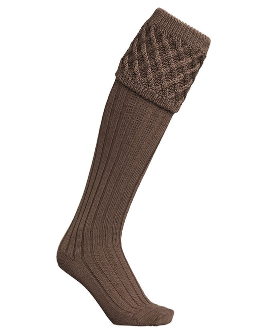Camel coloured Laksen Windsor Socks on White background #colour_camel