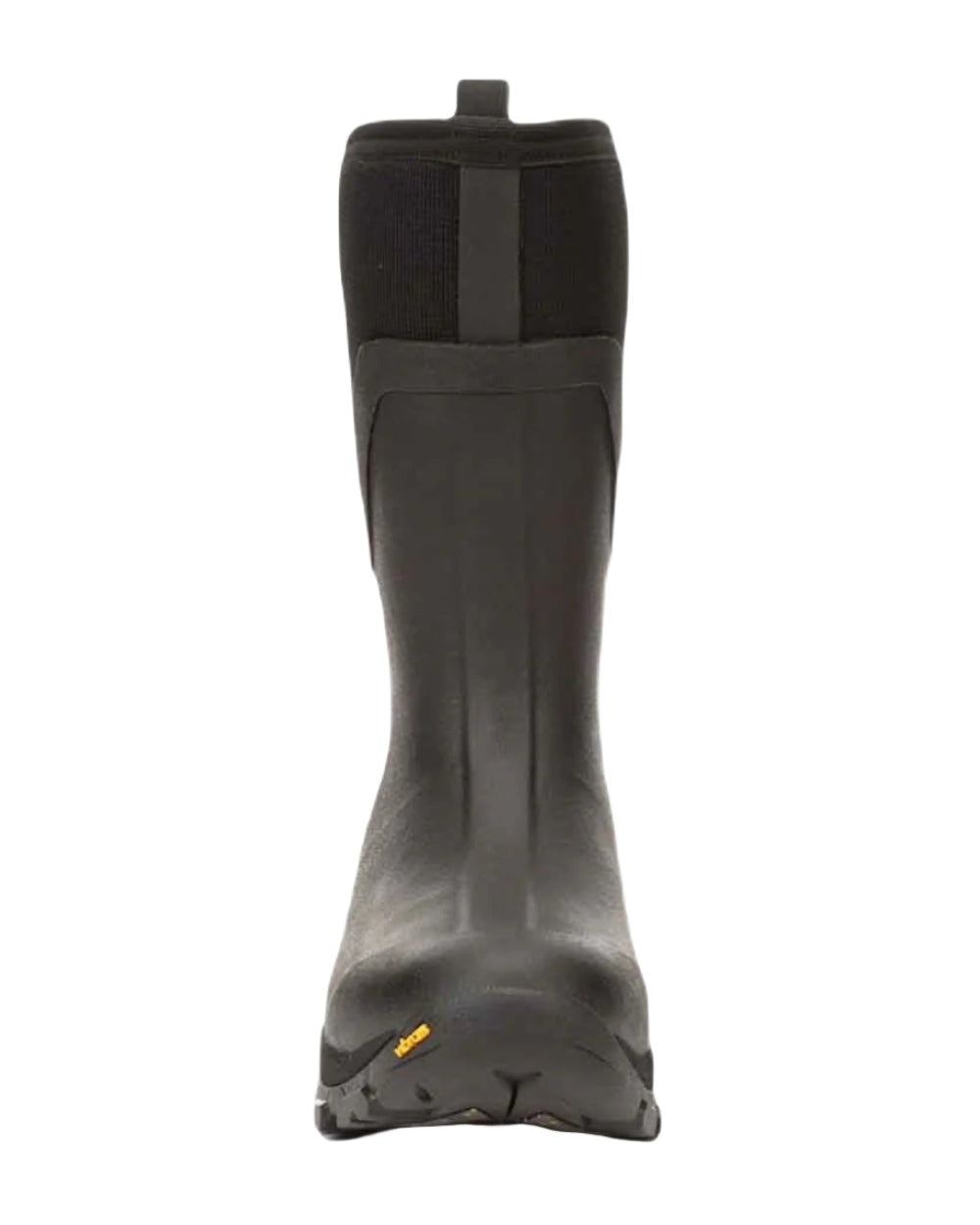 Black Coloured Muck Boots Arctic Ice Mid Wellingtons On A White Background #colour_black