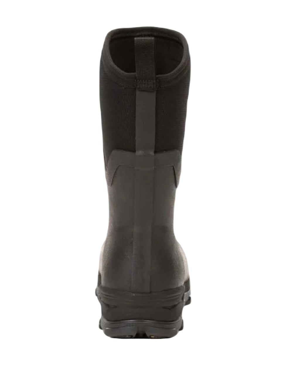 Black Coloured Muck Boots Arctic Ice Mid Wellingtons On A White Background #colour_black
