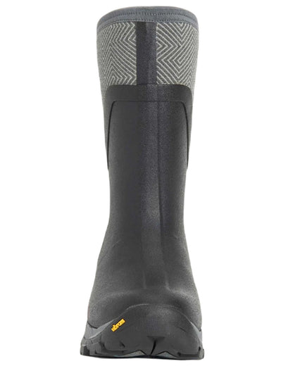 Grey Geometric Print Coloured Muck Boots Arctic Ice Mid Wellingtons On A White Background #colour_grey-geometric-print