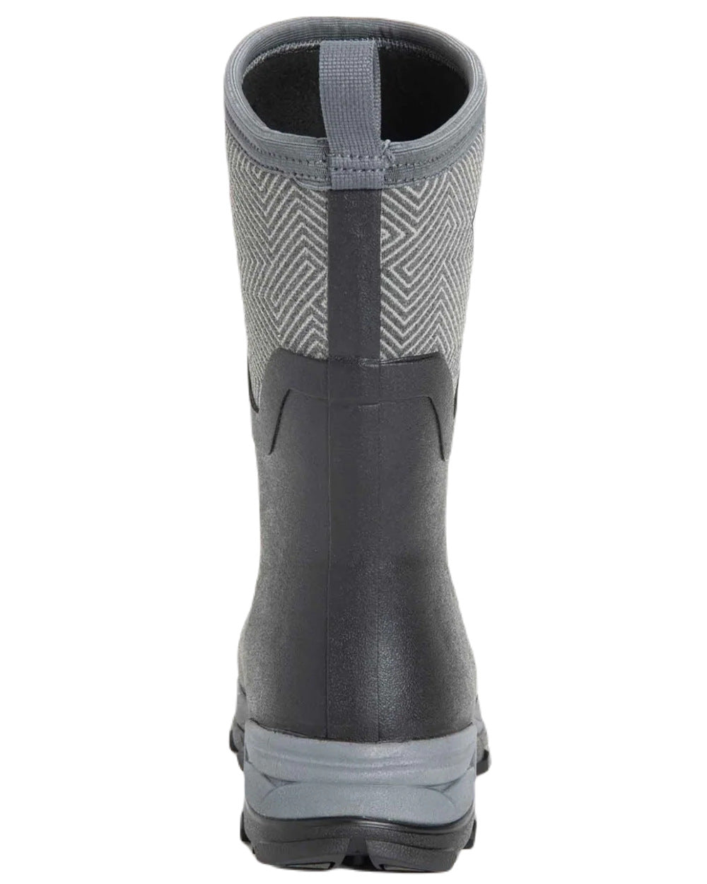 Grey Geometric Print Coloured Muck Boots Arctic Ice Mid Wellingtons On A White Background #colour_grey-geometric-print