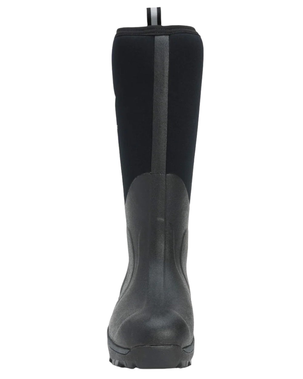Black Coloured Muck Boots Arctic Sport Tall Wellingtons On A White Background #colour_black