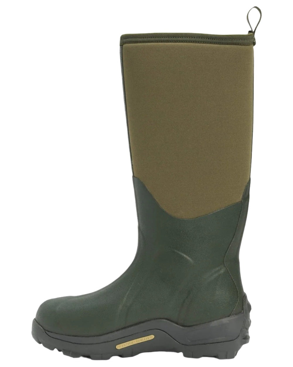 Moss Coloured Muck Boots Arctic Sport Tall Wellingtons On A White Background #colour_moss