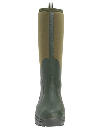 Moss Coloured Muck Boots Arctic Sport Tall Wellingtons On A White Background #colour_moss
