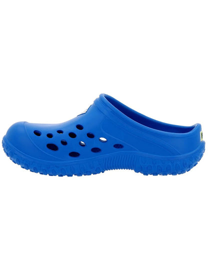 Blue Coloured Muck Boots Childrens Muckster Lite Clogs On A White Background #colour_blue