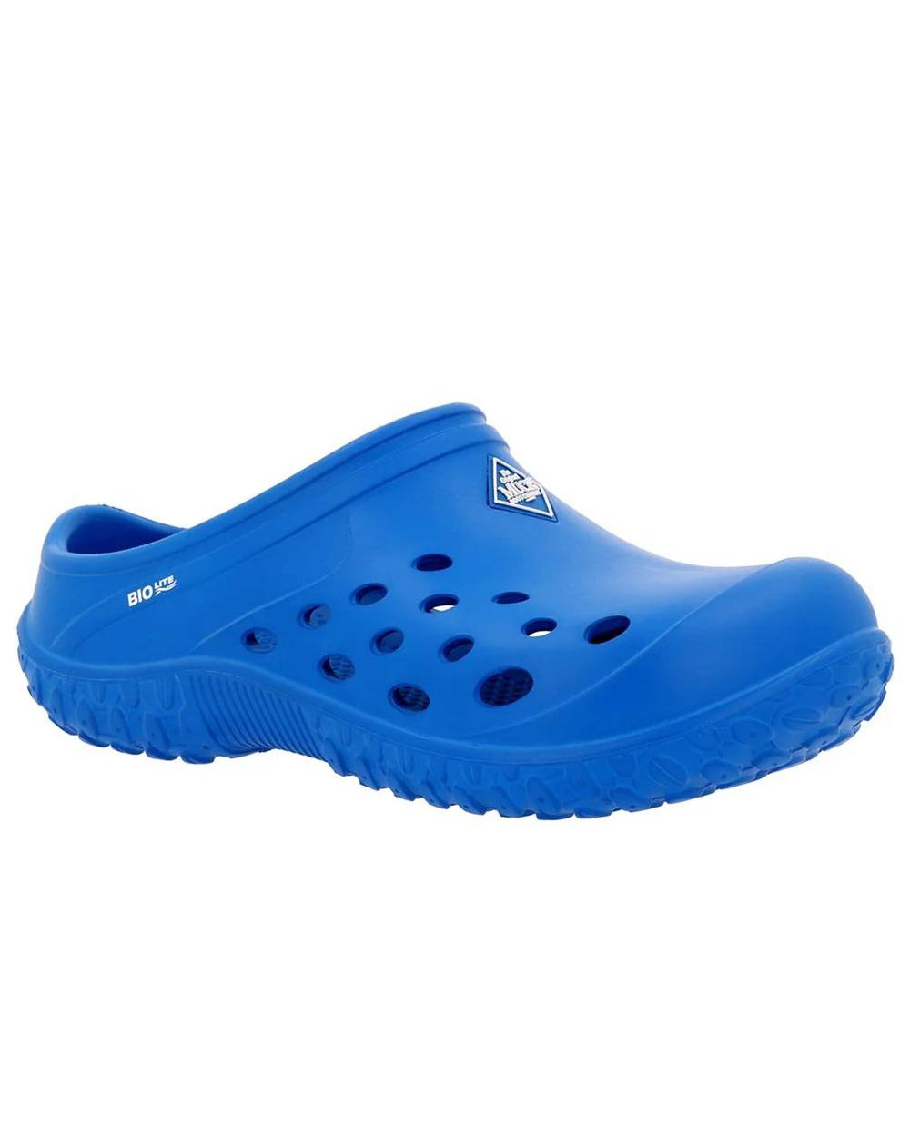 Blue Coloured Muck Boots Childrens Muckster Lite Clogs On A White Background #colour_blue