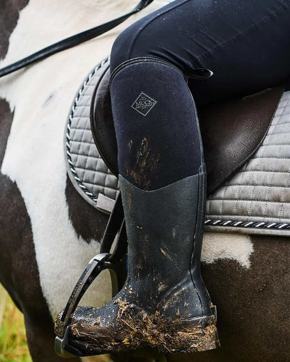 Black Coloured Muck Boots Colt Ryder All Conditions Riding Boots on Outdoor Background
#colour_black