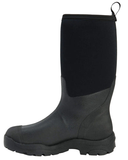 Black Coloured Muck Boots Derwent II Wellingtons On A White Background #colour_black