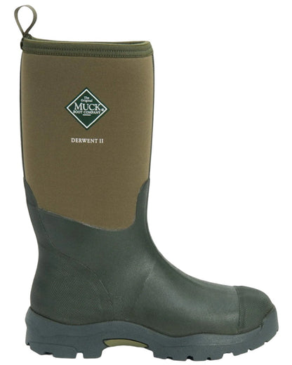 Moss Coloured Muck Boots Derwent II Wellingtons On A White Background #colour_moss