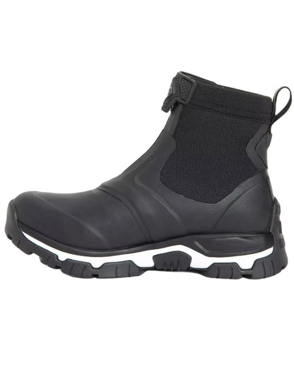 Black Coloured Muck Boots Ladies Apex Zip Mid Boots On A White Background #colour_black