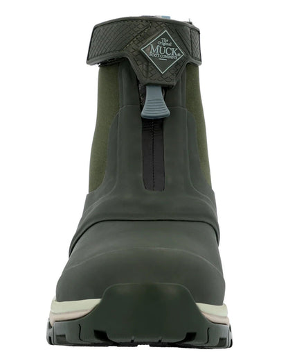 Dark Moss Coloured Muck Boots Ladies Apex Zip Mid Boots On A White Background #colour_dark-moss