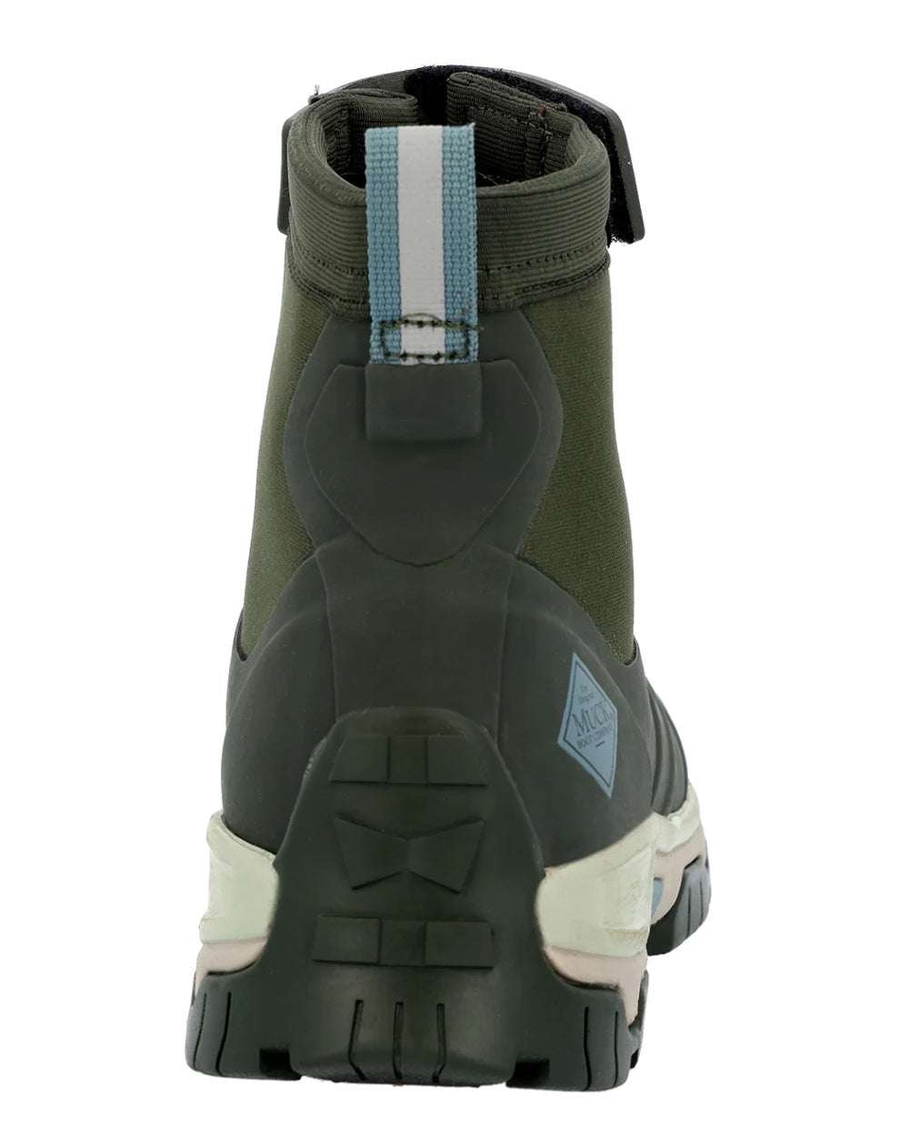 Dark Moss Coloured Muck Boots Ladies Apex Zip Mid Boots On A White Background #colour_dark-moss