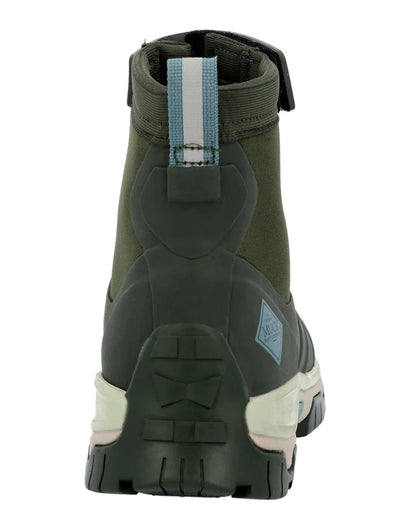 Dark Moss Coloured Muck Boots Ladies Apex Zip Mid Boots On A White Background #colour_dark-moss