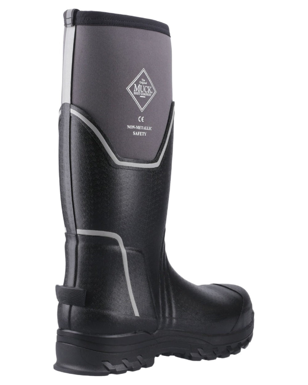 Black Grey Coloured Muck Boots Mens Grit S5 Tall Boots on White Background
#colour_black-grey