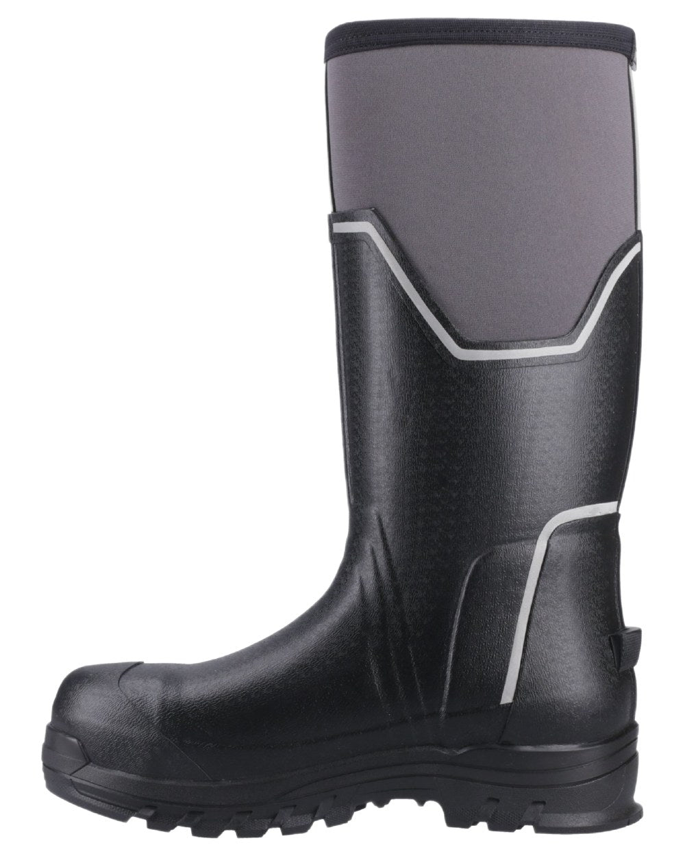 Black Grey Coloured Muck Boots Mens Grit S5 Tall Boots on White Background
#colour_black-grey