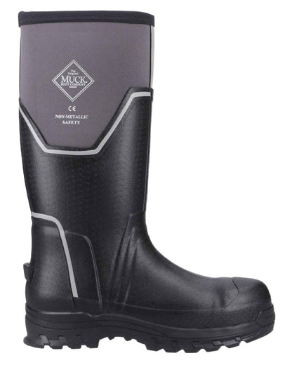 Black Grey Coloured Muck Boots Mens Grit S5 Tall Boots on White Background
#colour_black-grey