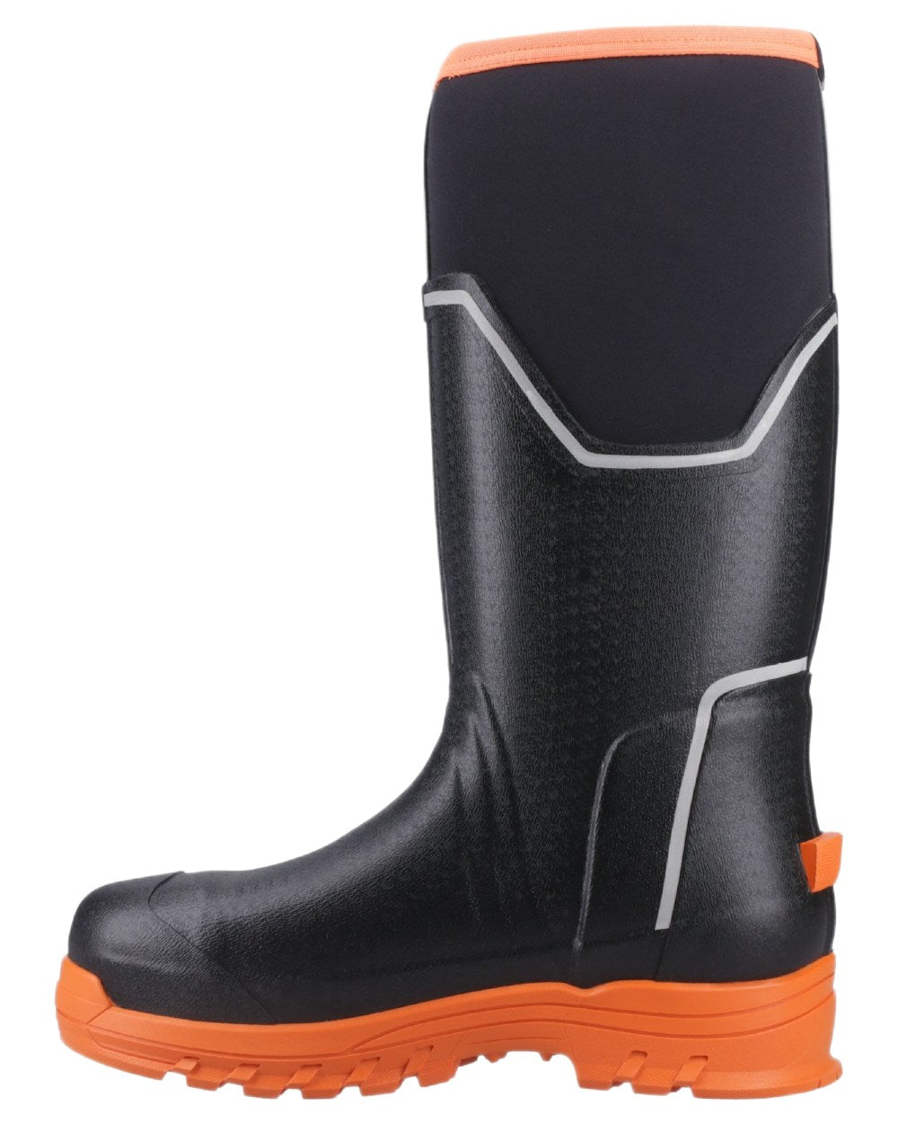 Black Orange Coloured Muck Boots Mens Grit S5 Tall Boots on White Background
#colour_black-orange