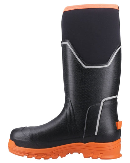 Black Orange Coloured Muck Boots Mens Grit S5 Tall Boots on White Background
#colour_black-orange