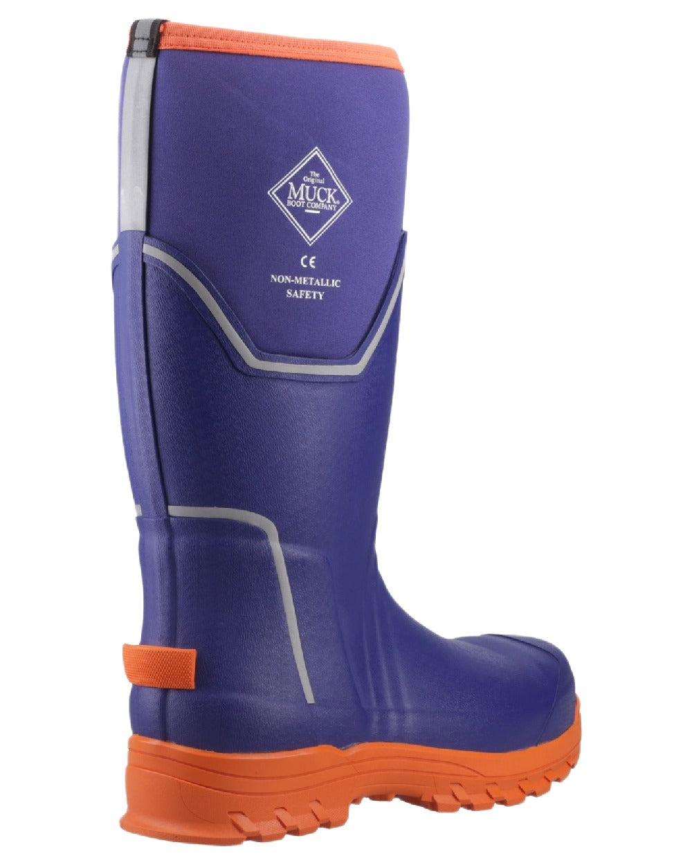Blue Orange Coloured Muck Boots Mens Grit S5 Tall Boots on White Background
#colour_blue-orange