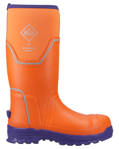 Orange Blue Coloured Muck Boots Mens Grit S5 Tall Boots on White Background
#colour_orange-blue