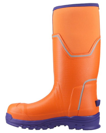 Orange Blue Coloured Muck Boots Mens Grit S5 Tall Boots on White Background
#colour_orange-blue