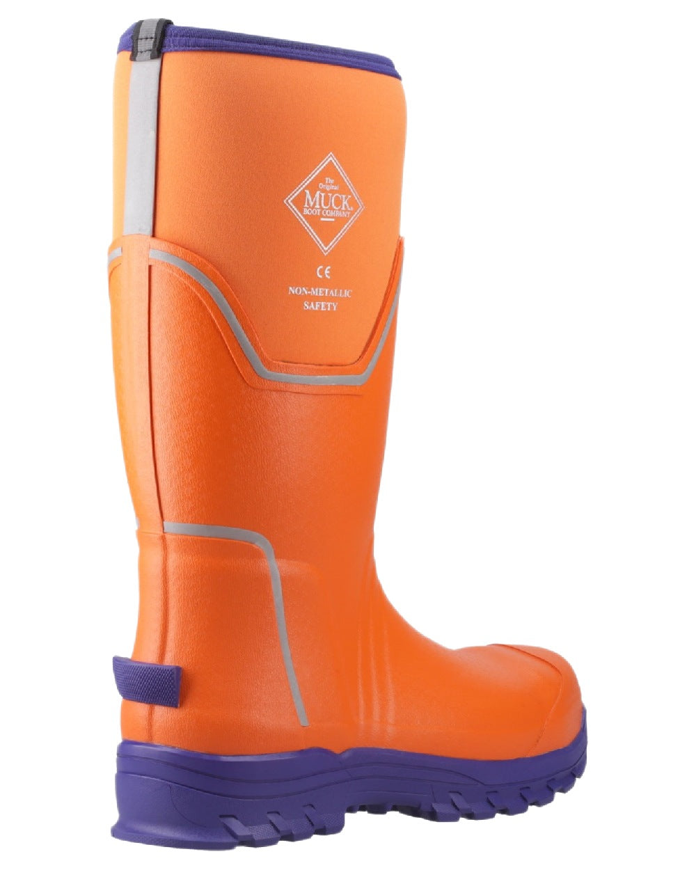 Orange Blue Coloured Muck Boots Mens Grit S5 Tall Boots on White Background
#colour_orange-blue