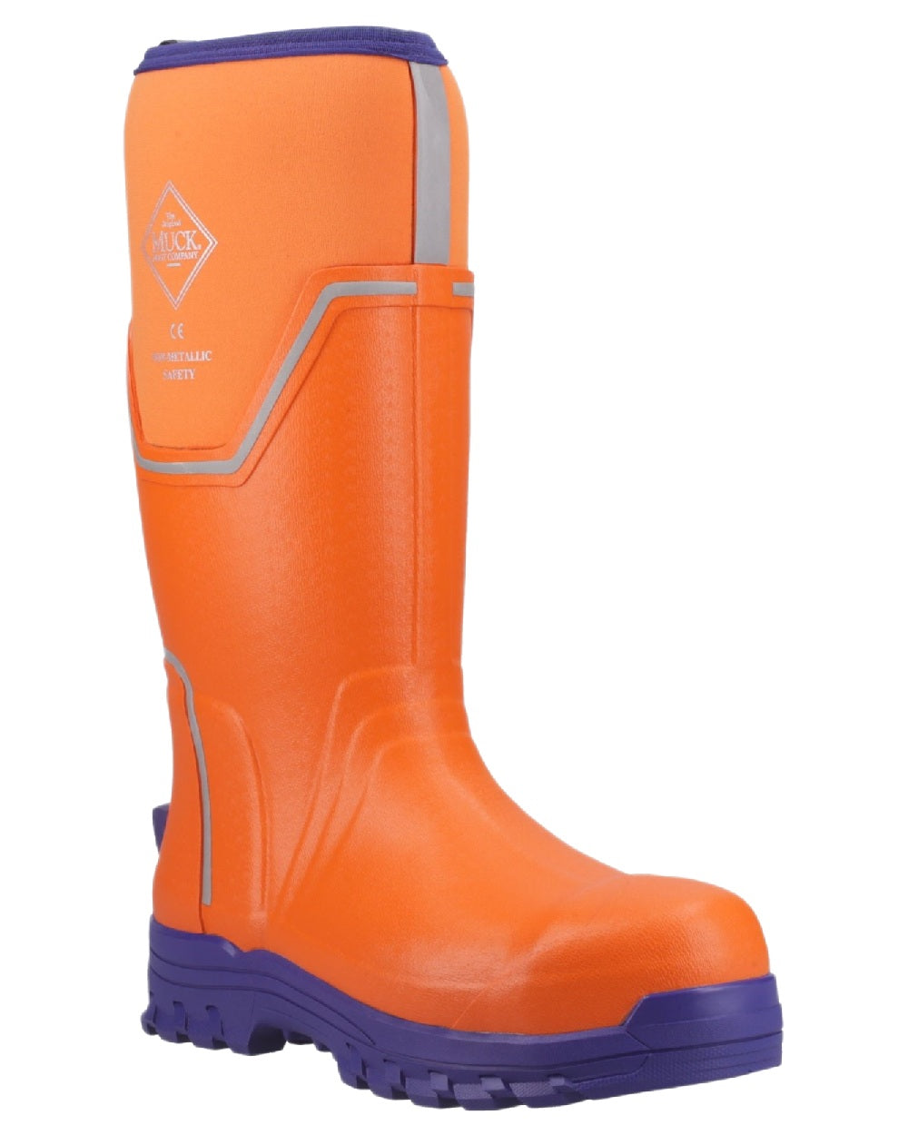 Orange Blue Coloured Muck Boots Mens Grit S5 Tall Boots on White Background
#colour_orange-blue
