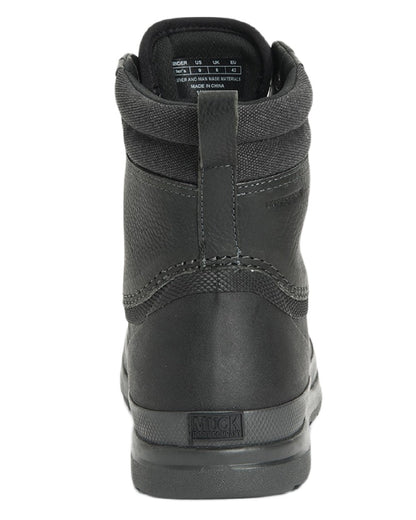 Black Coloured Muck Boots Mens Originals Duck Lace-Up Leather Short Boots on White Background
#colour_black