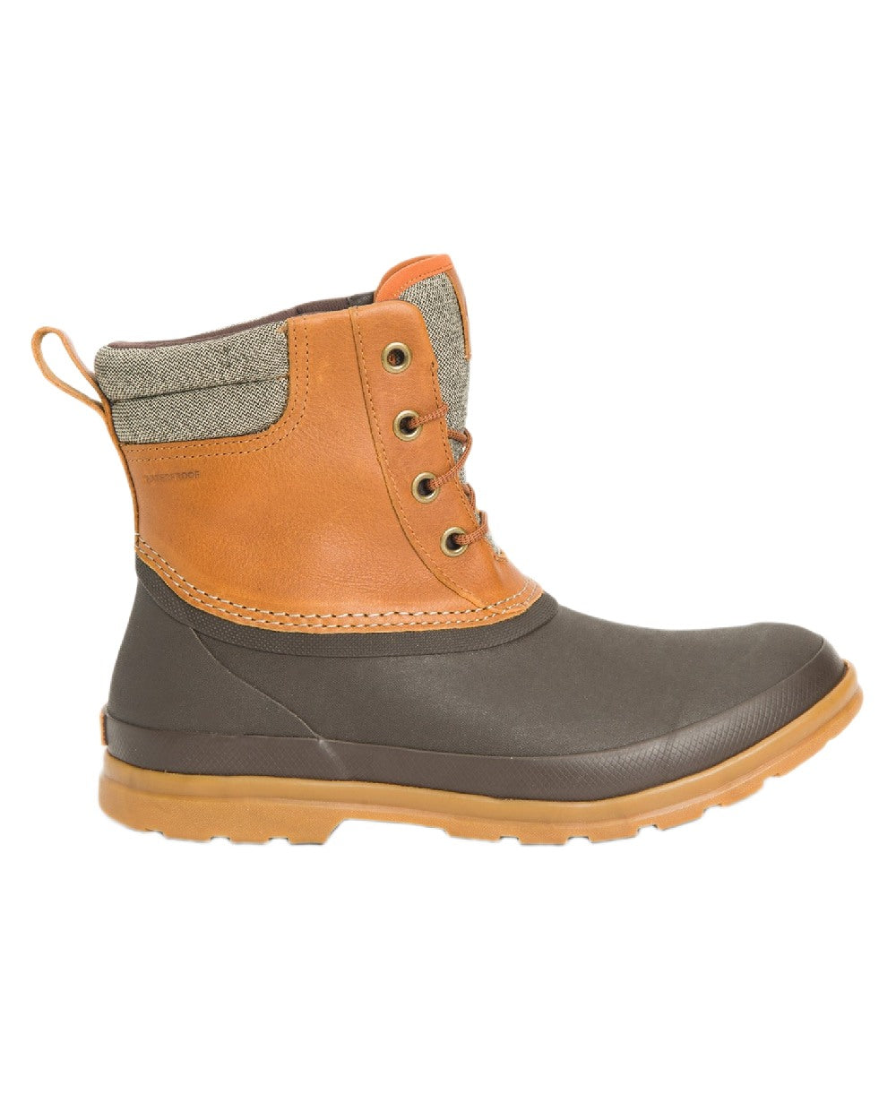 Tan Coloured Muck Boots Mens Originals Duck Lace-Up Leather Short Boots on White Background
#colour_tan