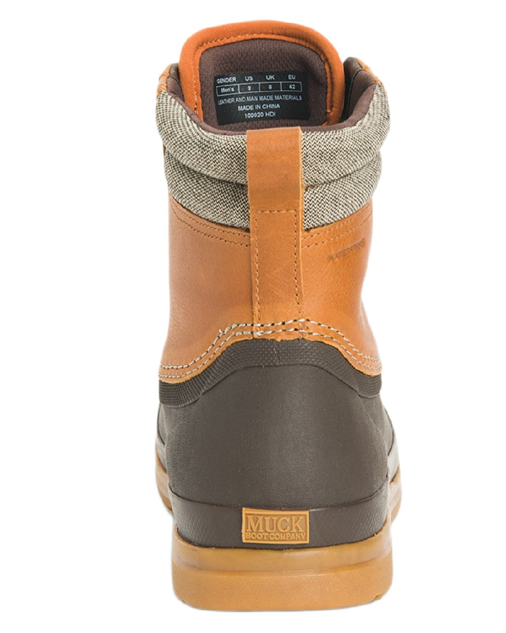 Tan Coloured Muck Boots Mens Originals Duck Lace-Up Leather Short Boots on White Background
#colour_tan